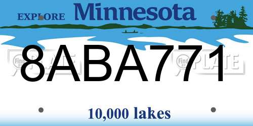 8ABA771 Minnesota License Plate