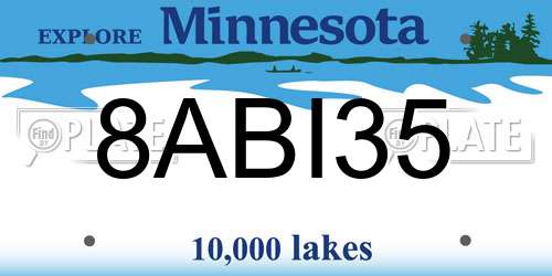 8ABI35 Minnesota License Plate