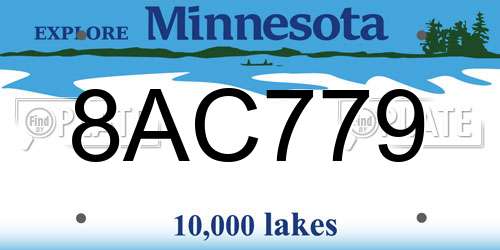 8AC779 Minnesota License Plate