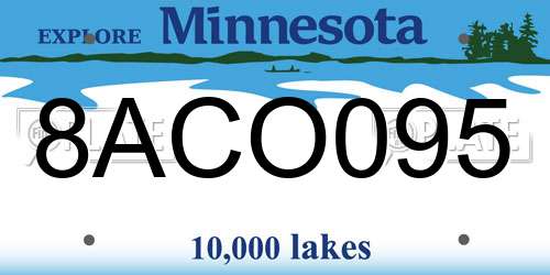 8ACO095 Minnesota License Plate