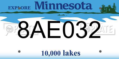 8AE032 Minnesota License Plate