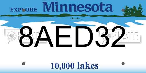 8AED32 Minnesota License Plate