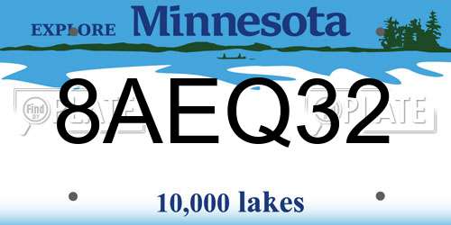 8AEQ32 Minnesota License Plate