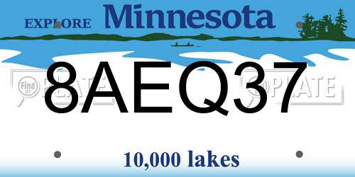8AEQ37 Minnesota License Plate
