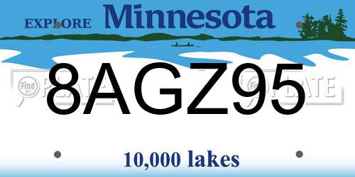 8AGZ95 Minnesota License Plate