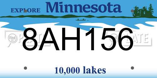 8AH156 Minnesota License Plate