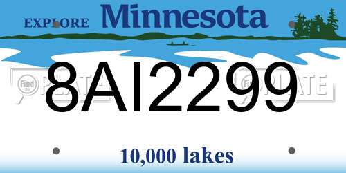 8AI2299 Minnesota License Plate