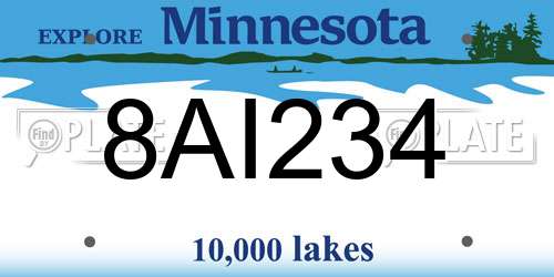 8AI234 Minnesota License Plate