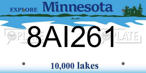 8AI261 Minnesota License Plate
