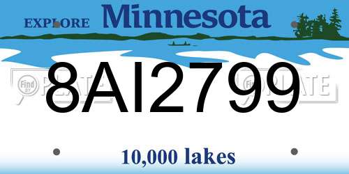 8AI2799 Minnesota License Plate