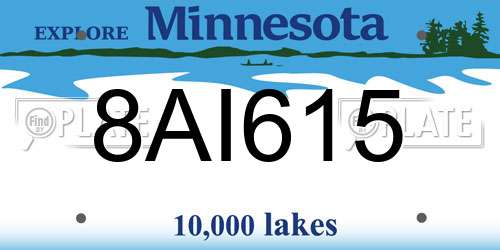 8AI615 Minnesota License Plate