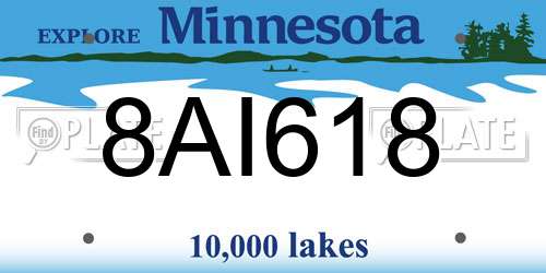 8AI618 Minnesota License Plate