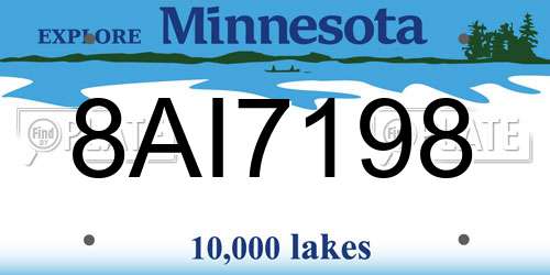 8AI7198 Minnesota License Plate
