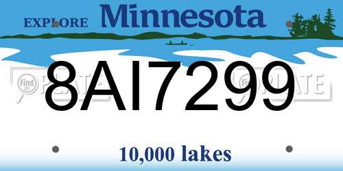 8AI7299 Minnesota License Plate