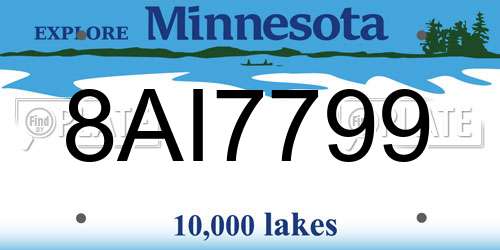 8AI7799 Minnesota License Plate