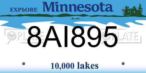 8AI895 Minnesota License Plate