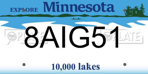 8AIG51 Minnesota License Plate