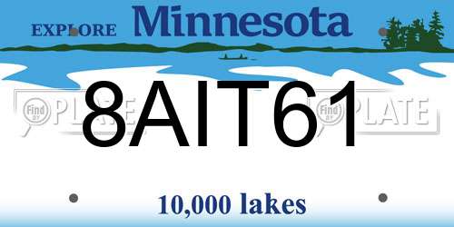 8AIT61 Minnesota License Plate