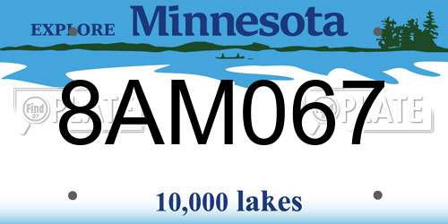 8AM067 Minnesota License Plate