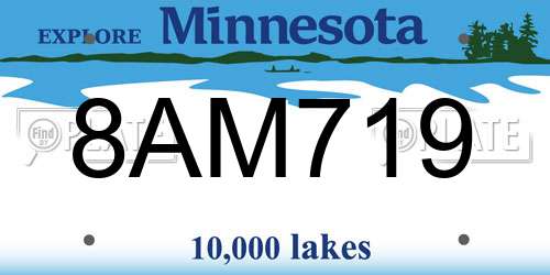 8AM719 Minnesota License Plate
