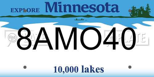 8AMO40 Minnesota License Plate