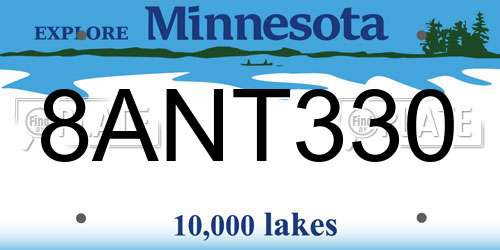8ANT330 Minnesota License Plate