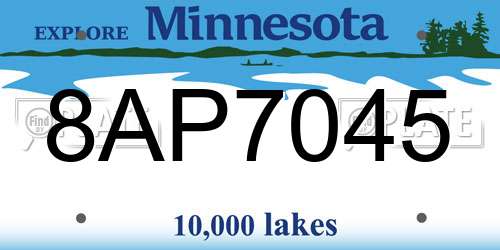 8AP7045 Minnesota License Plate