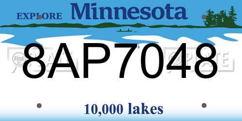 8AP7048 Minnesota License Plate