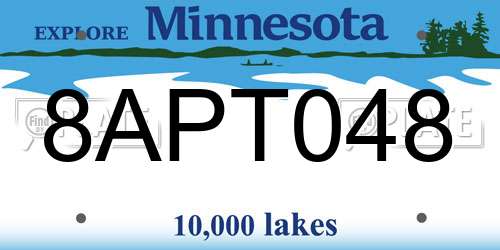 8APT048 Minnesota License Plate