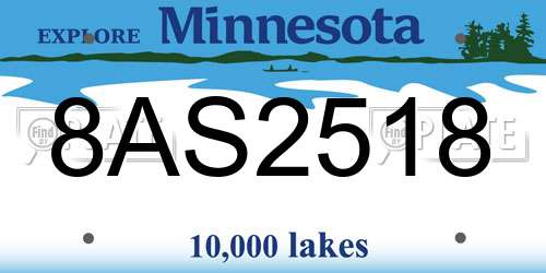 8AS2518 Minnesota License Plate
