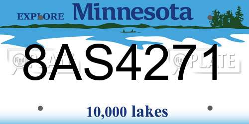 8AS4271 Minnesota License Plate