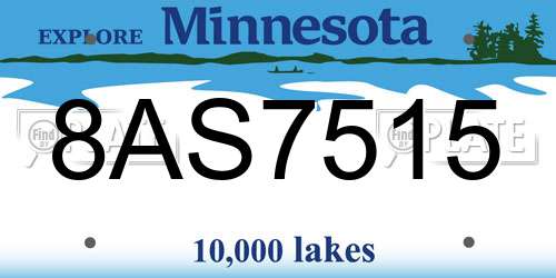 8AS7515 Minnesota License Plate