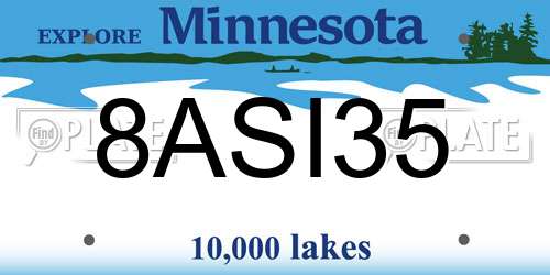 8ASI35 Minnesota License Plate