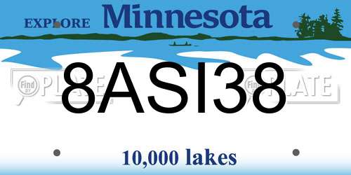 8ASI38 Minnesota License Plate