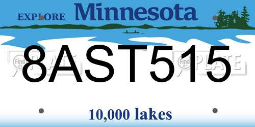 8AST515 Minnesota License Plate