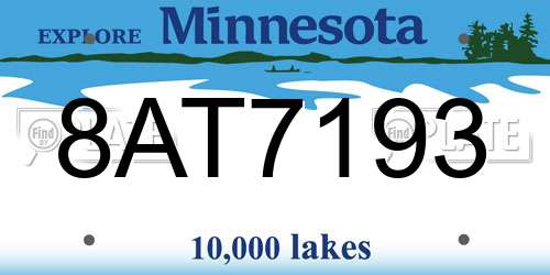 8AT7193 Minnesota License Plate