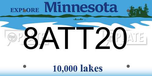 8ATT20 Minnesota License Plate