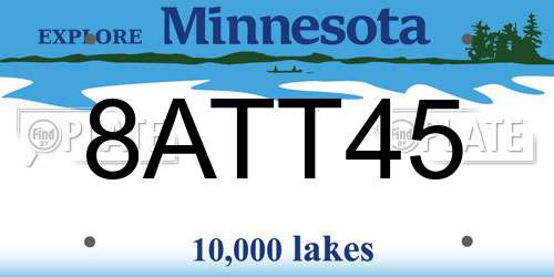 8ATT45 Minnesota License Plate