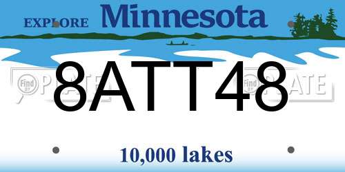 8ATT48 Minnesota License Plate
