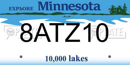 8ATZ10 Minnesota License Plate