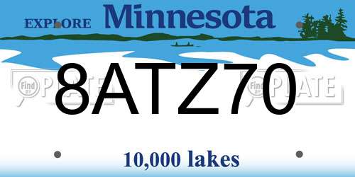 8ATZ70 Minnesota License Plate