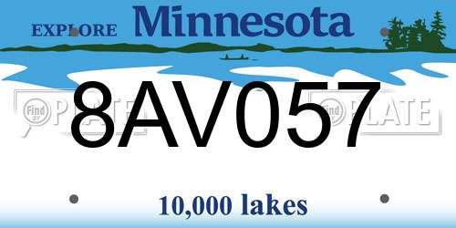 8AV057 Minnesota License Plate