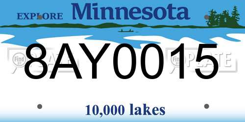 8AY0015 Minnesota License Plate
