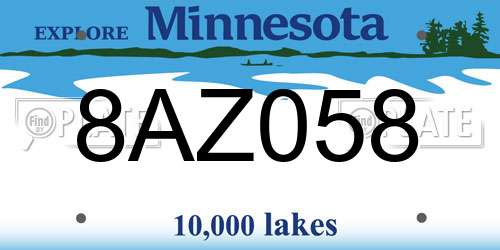 8AZ058 Minnesota License Plate