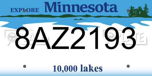 8AZ2193 Minnesota License Plate