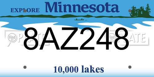 8AZ248 Minnesota License Plate
