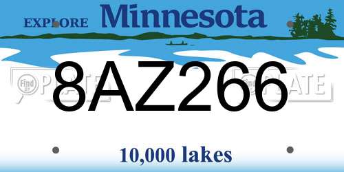 8AZ266 Minnesota License Plate