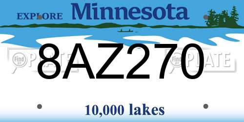 8AZ270 Minnesota License Plate
