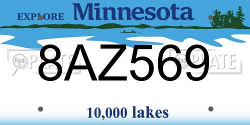 8AZ569 Minnesota License Plate