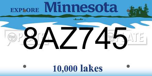 8AZ745 Minnesota License Plate